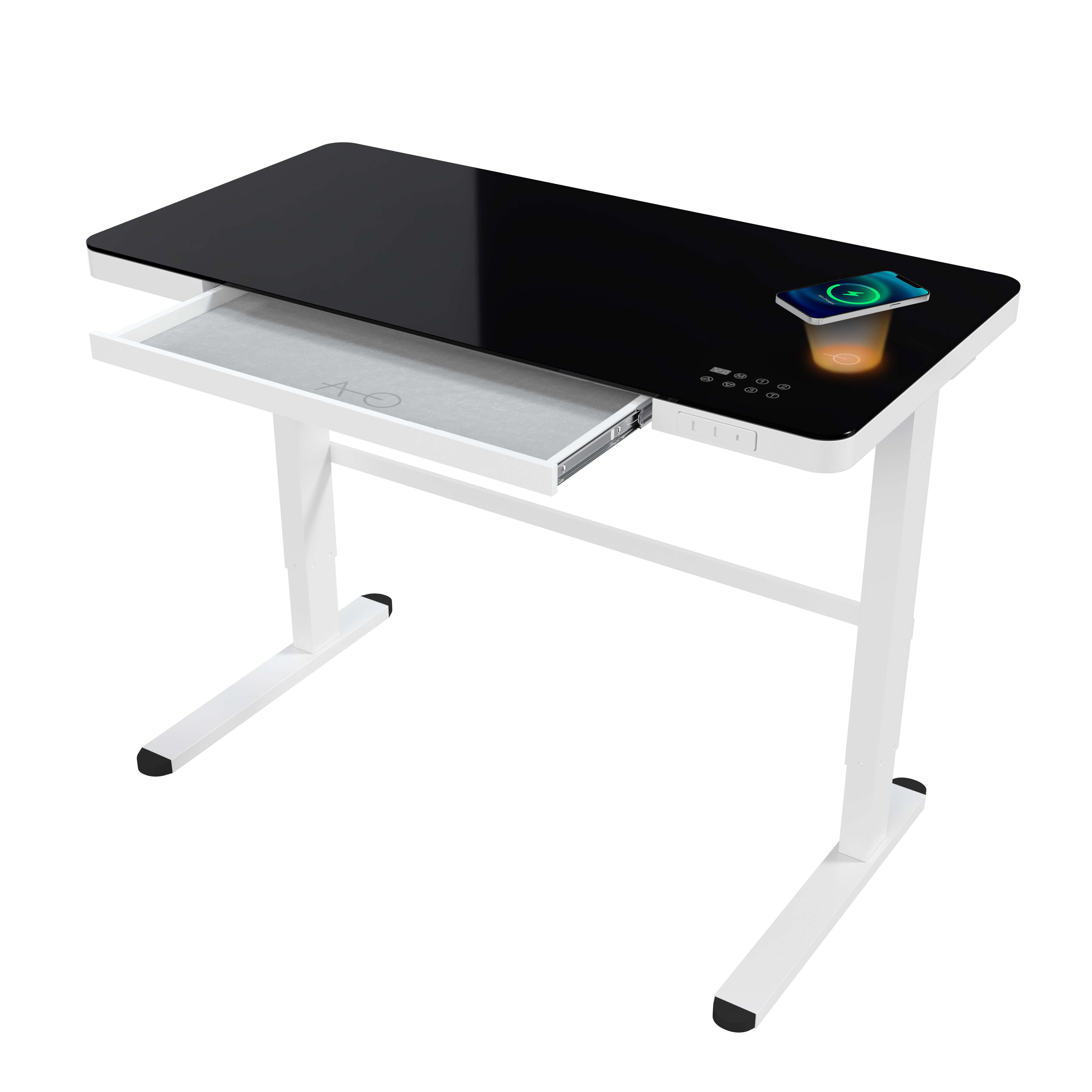 Elektrisch höhenverstellbarer Schreibtisch 120x60 mit Wireless Charger
